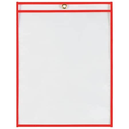 Bsc Preferred 9 x 12'' Neon Red Job Ticket Holders, 15PK BUY04000983